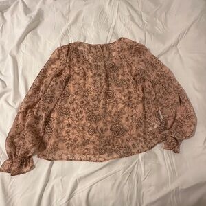 LOFT Blush Floral Blouse